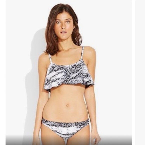 Lucky Brand Swimwear “Untamed” Ruffle 2 Piece Bikini Set Sz L - Picture 4 of 14